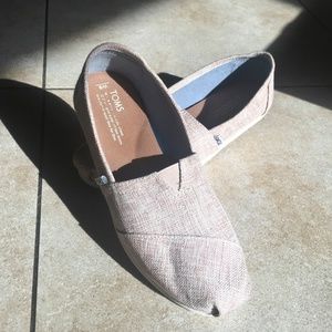 Toms Pale Pink Metallic Woven Shoes